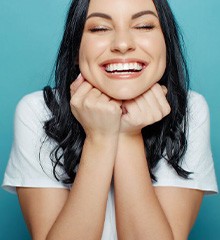 Lady smiles radiantly