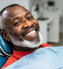 Smiling, mature man in dental treatment chair