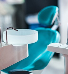 Empty dental chair at emergency dentist