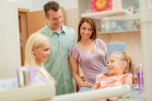 Family at dentist 