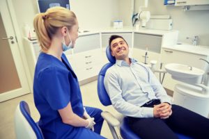 man smiling at Farmington dentist